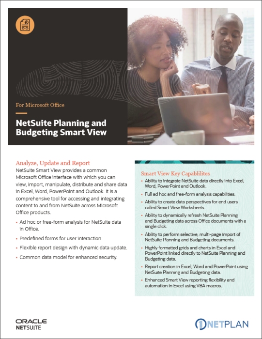 NetSuite Planning and Budgeting Smart View